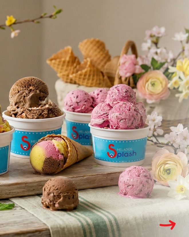 Vasos y barquillas de helado de Helados Splash SD