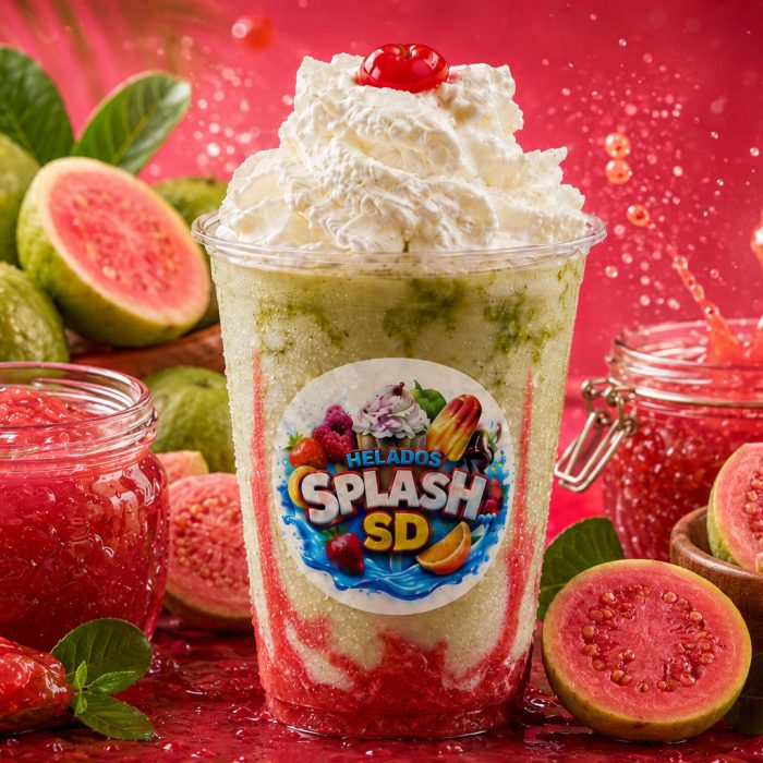 Batida servida en vaso de Helados Splash SD (imagen ilustrativa)